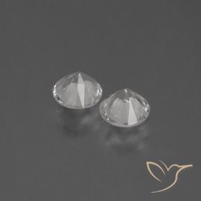 Gemas de Zafiro Blanco natural de 0.74 ct, Redondo, VVS-VS