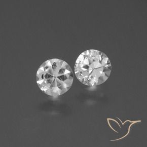 Gemas de Zafiro Blanco natural de 0.82 ct, Redondo, VS