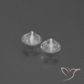 Gemas de Zafiro Blanco natural de 0.82 ct, Redondo, VS