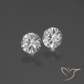 Gemas de Zafiro Blanco natural de 0.76 ct, Redondo, VVS-VS