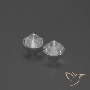 Gemas de Zafiro Blanco natural de 0.76 ct, Redondo, VVS-VS