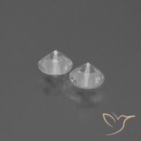 Gemas de Zafiro Blanco natural de 0.85 ct, Redondo, VVS-VS