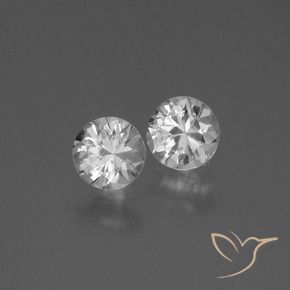 Gemas de Zafiro Blanco natural de 0.86 ct, Redondo, VVS-VS