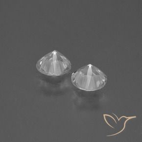 Gemas de Zafiro Blanco natural de 0.86 ct, Redondo, VVS-VS