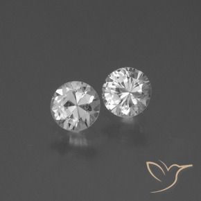 Gemas de Zafiro Blanco natural de 0.76 ct, Redondo, VS