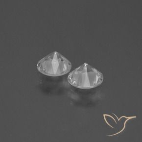 Gemas de Zafiro Blanco natural de 0.76 ct, Redondo, VS