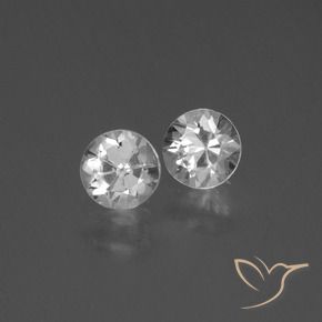 Gemas de Zafiro Blanco natural de 0.83 ct, Redondo, VVS-VS