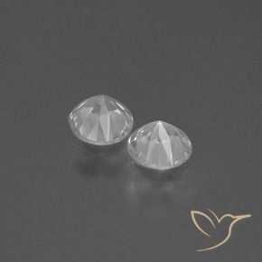 Gemas de Zafiro Blanco natural de 0.83 ct, Redondo, VVS-VS