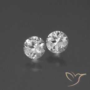 Gemas de Zafiro Blanco natural de 0.84 ct, Redondo, VS