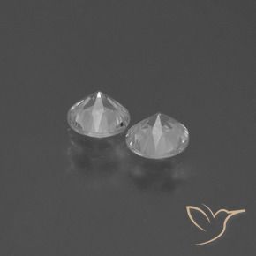 Gemas de Zafiro Blanco natural de 0.84 ct, Redondo, VS