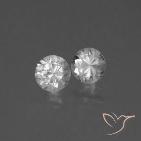 Gemas de Zafiro Blanco natural de 0.86 ct, Redondo, VVS-VS