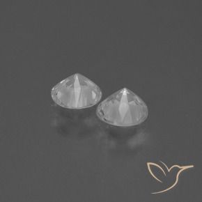 Gemas de Zafiro Blanco natural de 0.86 ct, Redondo, VVS-VS