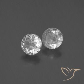 Gemas de Zafiro Blanco claro natural de 0.69 ct, Redondo, VS
