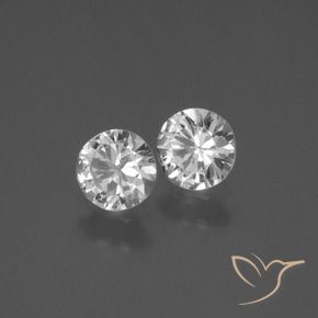 Gemas de Zafiro Blanco claro natural de 0.77 ct, Redondo, VS