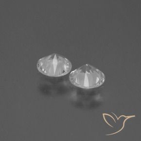 Gemas de Zafiro Blanco claro natural de 0.77 ct, Redondo, VS