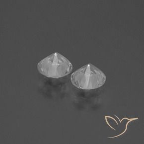 Gemas de Zafiro Blanco claro natural de 0.80 ct, Redondo, VVS-VS