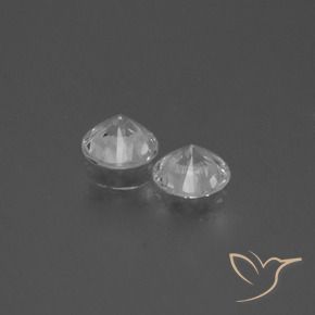 Gemas de Zafiro Blanco claro natural de 0.81 ct, Redondo, VS