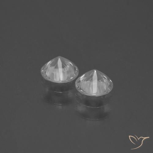 Gemas de Zafiro Blanco claro natural de 0.79 ct, Redondo, VS