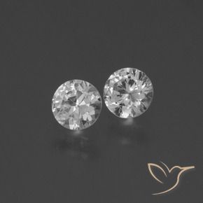 Gemas de Zafiro Blanco claro natural de 0.82 ct, Redondo, VS
