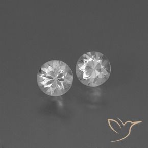 Gemas de Zafiro Blanco claro natural de 0.82 ct, Redondo, VS