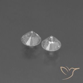 Gemas de Zafiro Blanco claro natural de 0.82 ct, Redondo, VS