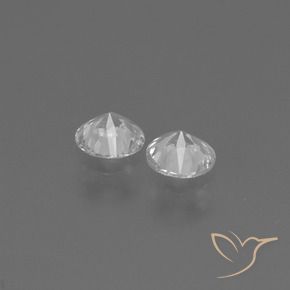 Gemas de Zafiro Blanco claro natural de 0.75 ct, Redondo, VS