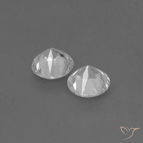 Gemas de Zafiro Blanco natural de 0.78 ct, Redondo, VVS-VS