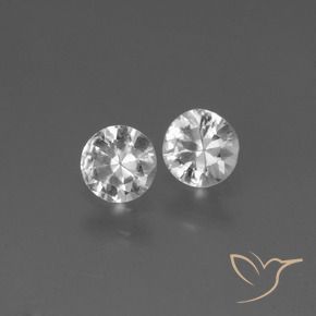 Gemas de Zafiro Blanco natural de 0.74 ct, Redondo, VS