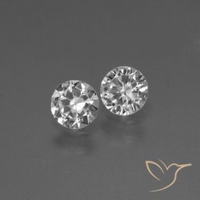 Gemas de Zafiro Blanco natural de 0.77 ct, Redondo, VVS-VS