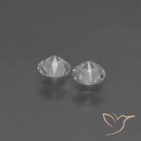 Gemas de Zafiro Blanco natural de 0.77 ct, Redondo, VVS-VS