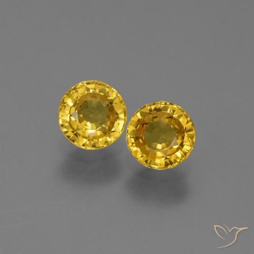 1.21ctw Natural Dorado Zafiro, Redondo, VS