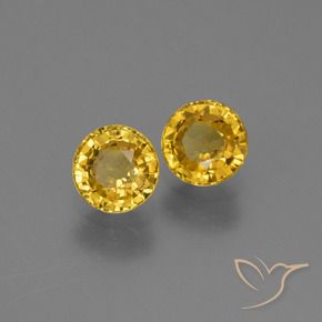 Gemas de Zafiro Dorado natural de 1.21 ct, Redondo, VS