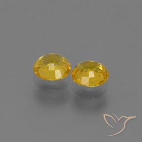 Gemas de Zafiro Dorado natural de 1.21 ct, Redondo, VS