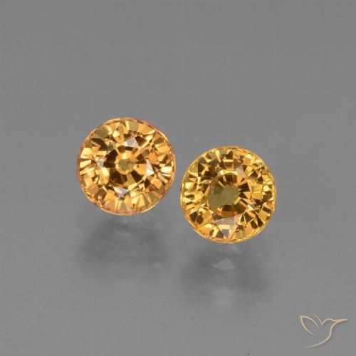 1.46ctw Natural Dorado-naranja medio Zafiro, Redondo, VVS