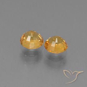 Gemas de Zafiro Dorado-naranja medio natural de 1.46 ct, Redondo, VVS