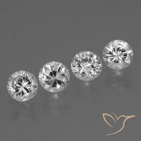 Gemas de Zafiro Blanco claro natural de 1.78 ct, Redondo, VS