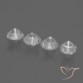 Gemas de Zafiro Blanco claro natural de 1.78 ct, Redondo, VS