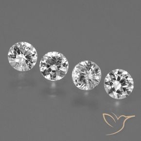 Gemas de Zafiro Blanco claro natural de 1.71 ct, Redondo, VS