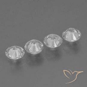 Gemas de Zafiro Blanco claro natural de 1.71 ct, Redondo, VS