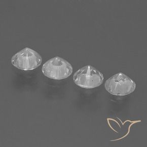 Gemas de Zafiro Blanco claro natural de 1.63 ct, Redondo, VS