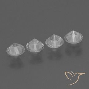 Gemas de Zafiro Blanco claro natural de 1.52 ct, Redondo, VS