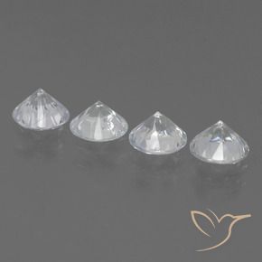 Gemas de Zafiro Blanco natural de 1.59 ct, Redondo, VVS-VS