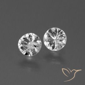 Gemas de Zafiro Blanco claro natural de 0.77 ct, Redondo, VS