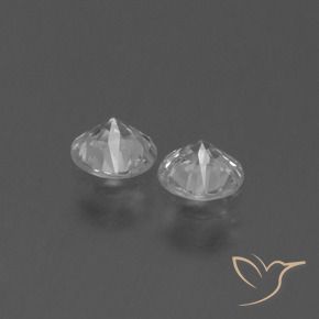 Gemas de Zafiro Blanco claro natural de 0.77 ct, Redondo, VS