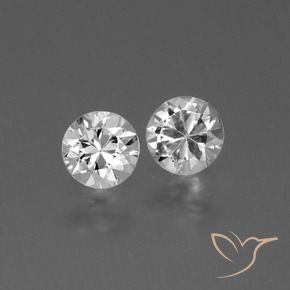 Gemas de Zafiro Blanco claro natural de 0.71 ct, Redondo, VS