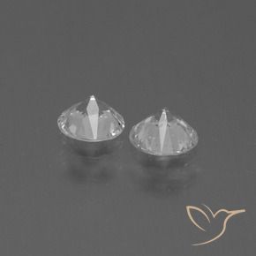 Gemas de Zafiro Blanco claro natural de 0.71 ct, Redondo, VS