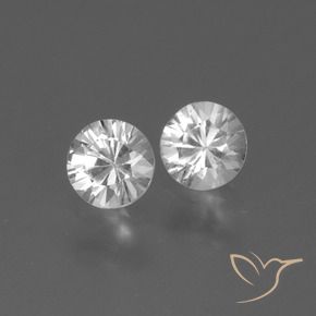 Gemas de Zafiro Blanco claro natural de 0.83 ct, Redondo, VVS-VS