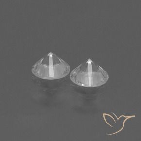 Gemas de Zafiro Blanco claro natural de 0.83 ct, Redondo, VVS-VS