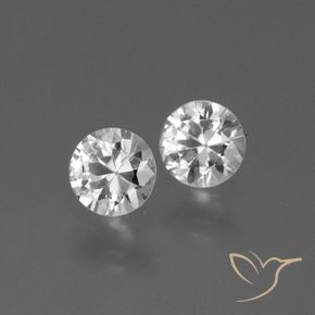 Gemas de Zafiro Blanco claro natural de 0.79 ct, Redondo, VVS-VS