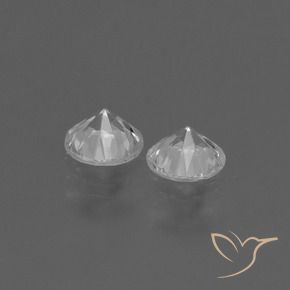 Gemas de Zafiro Blanco claro natural de 0.79 ct, Redondo, VVS-VS